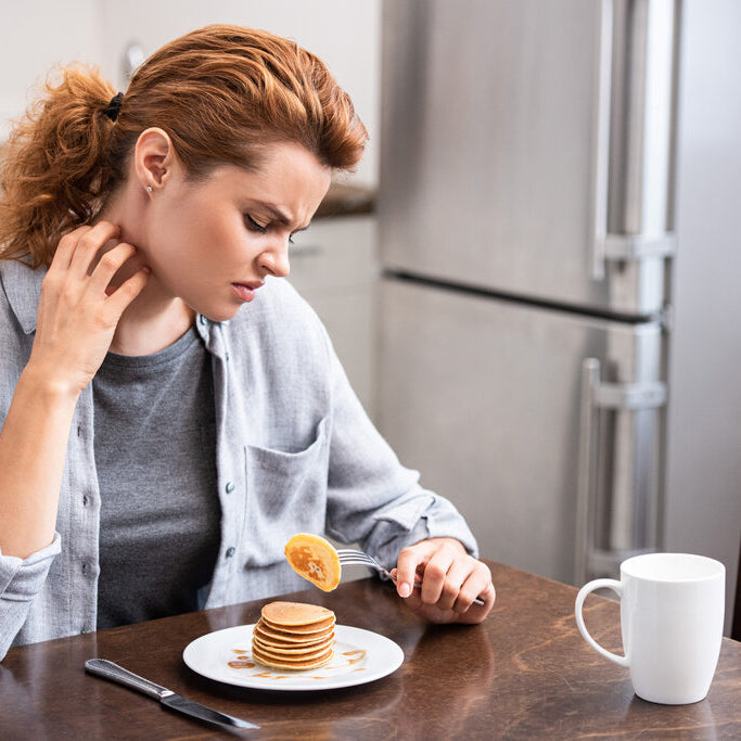 woman with food allergies