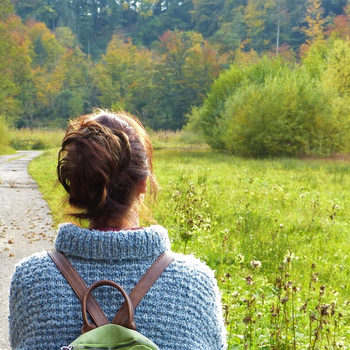 woman walking out in the cold